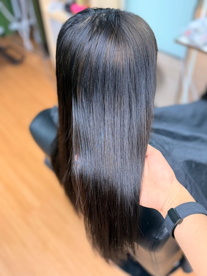 Salon hair styling result at Botani Beauty Story